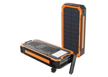 888K Solar Powerbank 27,000 mAh – Oplaadbare Zonne-energie Powerbank – Geschikt voor iPhone & Samsung – Zonneoplader – 3x USB Poorten – LED – Snelladen – Outdoor – Oranje – Noodpakket