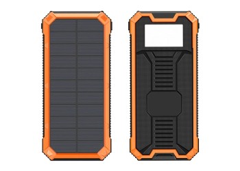 888K Solar Powerbank 27,000 mAh – Oplaadbare Zonne-energie Powerbank – Geschikt voor iPhone & Samsung – Zonneoplader – 3x USB Poorten – LED – Snelladen – Outdoor – Oranje – Noodpakket