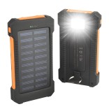 888K Solar Powerbank 27,000 mAh – Oplaadbare Zonne-energie Powerbank – Geschikt voor iPhone & Samsung – Zonneoplader – 3x USB Poorten – LED – Snelladen – Outdoor – Oranje – Noodpakket