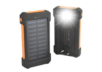 888K Solar Powerbank 27,000 mAh – Oplaadbare Zonne-energie Powerbank – Geschikt voor iPhone & Samsung – Zonneoplader – 3x USB Poorten – LED – Snelladen – Outdoor – Oranje – Noodpakket