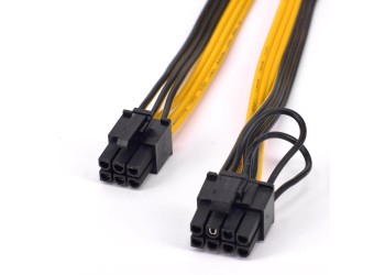 6Pin to 8Pin 6+2pin 30cm 18AWG puur koperen vertinde Kabel voor PSU GPU Ethereum ETH Mining